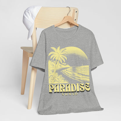 Paradise Sun co Shirt, Vintage Style Palm Trees Ocean Beach Lightweight Cotton Bella+Canvas T-shirt